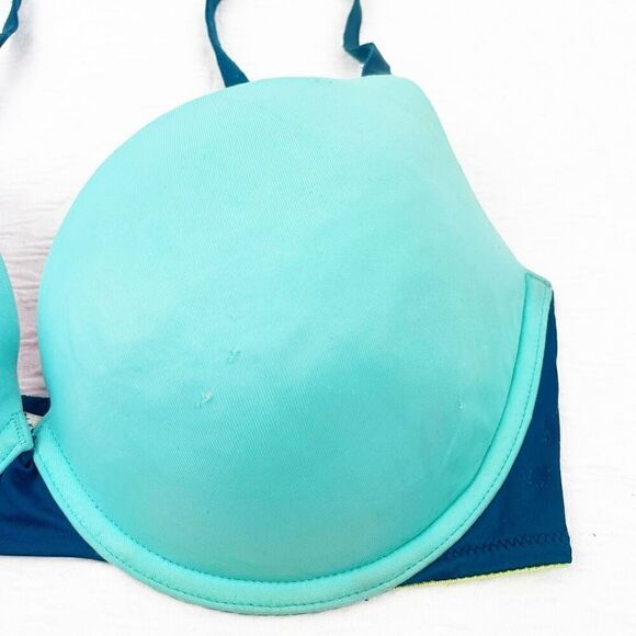 BUY 1 GET 1 FREE Victorias Secret 34dd wear everywhere yellow turquoise bra stru - Picture 7 of 14